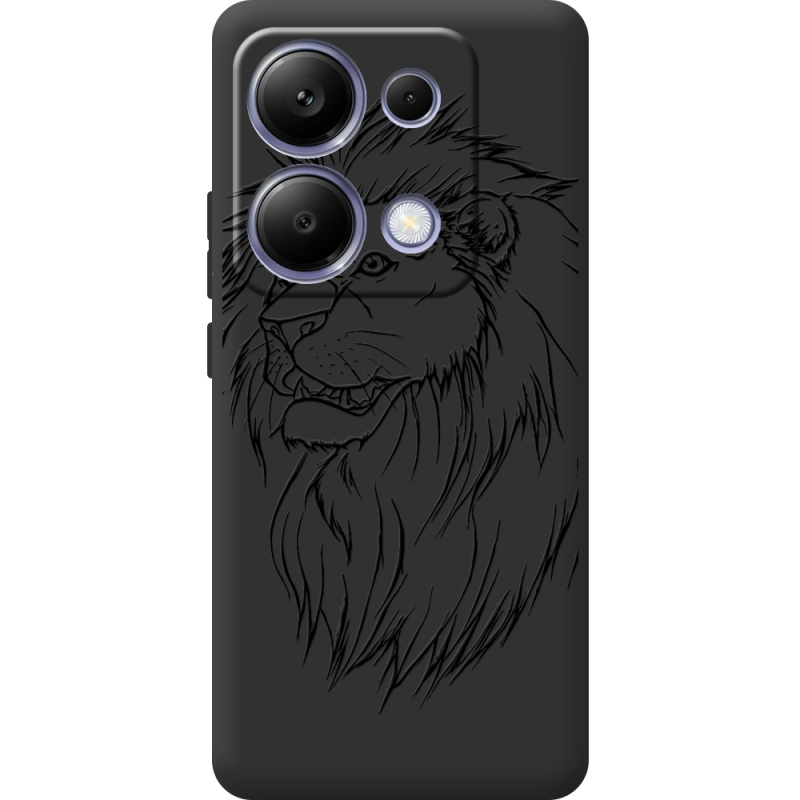 Черный чехол  BoxFace Xiaomi Redmi Note 13 Pro 4G Lion