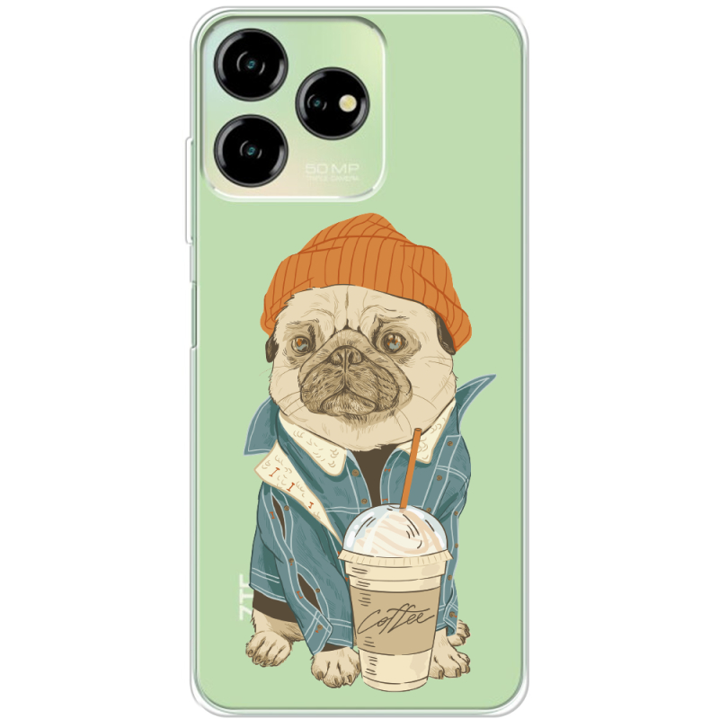 Прозрачный чехол BoxFace ZTE Blade V50 Design 4G Dog Coffeeman