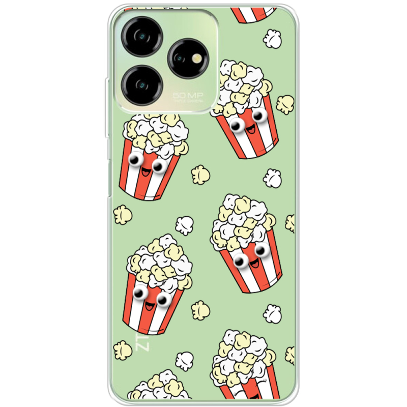 Прозрачный чехол BoxFace ZTE Blade V50 Design 4G с 3D-глазками Popcorn