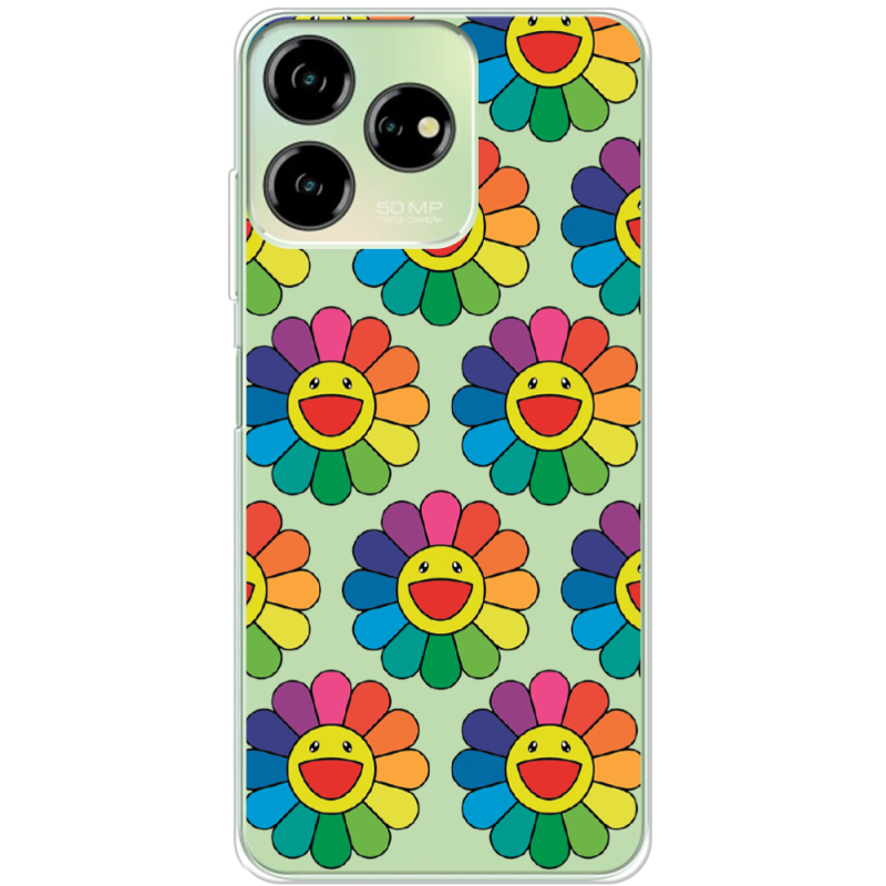 Прозрачный чехол BoxFace ZTE Blade V50 Design 4G Hippie Flowers