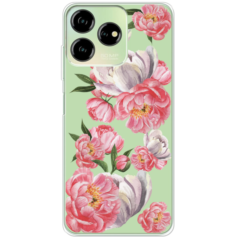 Прозрачный чехол BoxFace ZTE Blade V50 Design 4G Peony Watercolor Style