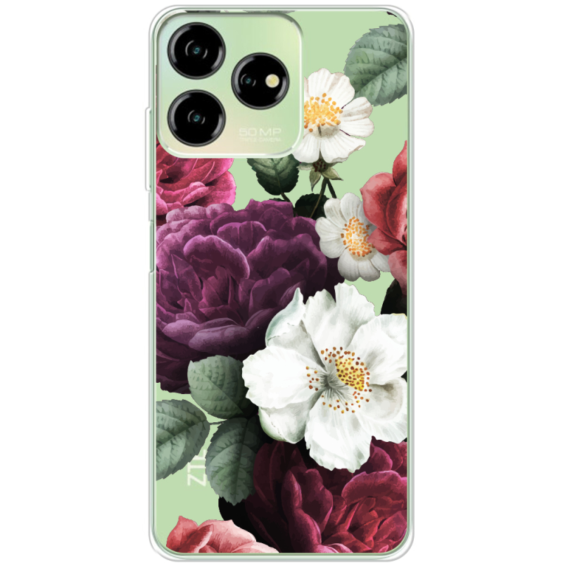 Прозрачный чехол BoxFace ZTE Blade V50 Design 4G Floral Dark Dreams