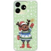 Прозрачный чехол BoxFace ZTE Blade V50 Design 4G Christmas Deer with Snow