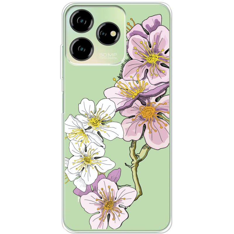 Прозрачный чехол BoxFace ZTE Blade V50 Design 4G Cherry Blossom