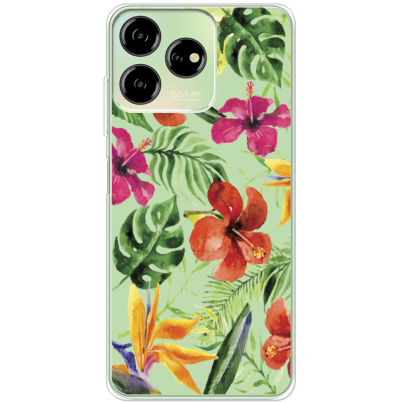 Прозрачный чехол BoxFace ZTE Blade V50 Design 4G Tropical Flowers