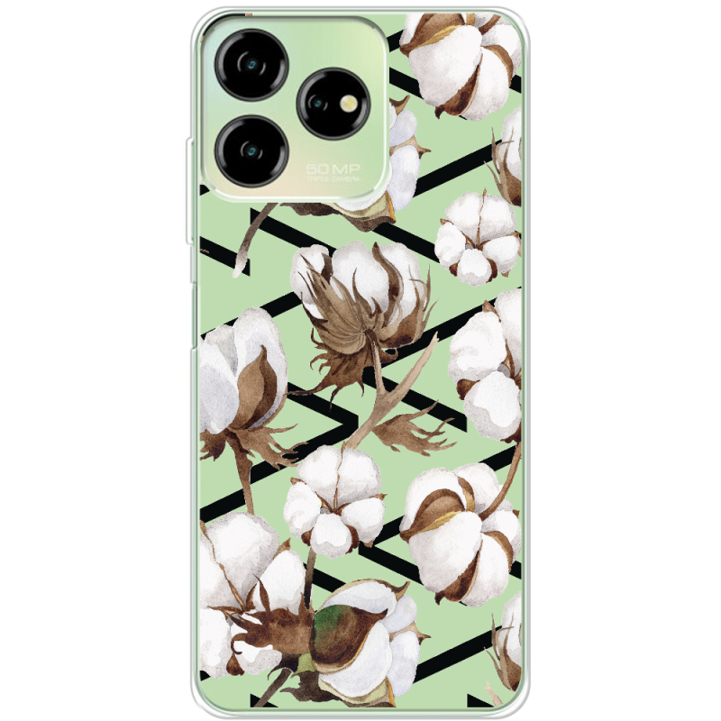 Прозрачный чехол BoxFace ZTE Blade V50 Design 4G Cotton flowers