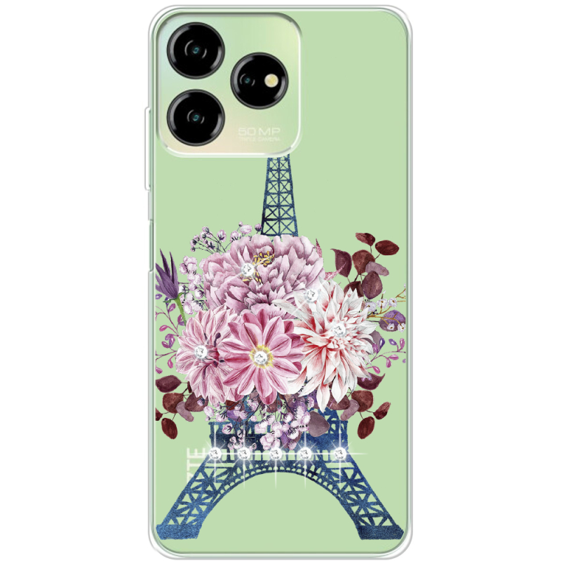 Чехол со стразами ZTE Blade V50 Design 4G Eiffel Tower