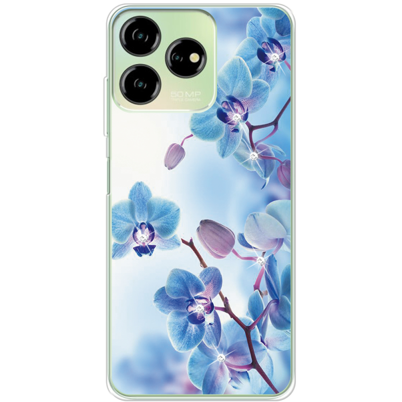 Чехол со стразами ZTE Blade V50 Design 4G Orchids