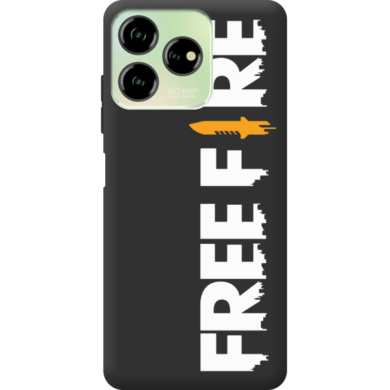 Черный чехол BoxFace ZTE Blade V50 Design 4G Free Fire White Logo