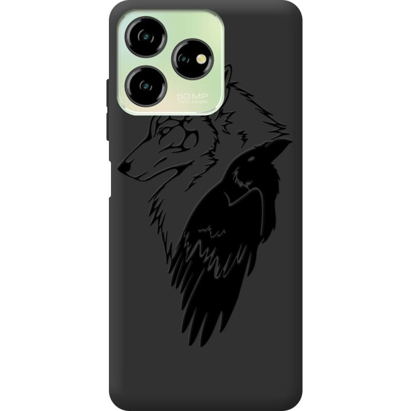 Черный чехол BoxFace ZTE Blade V50 Design 4G Wolf and Raven