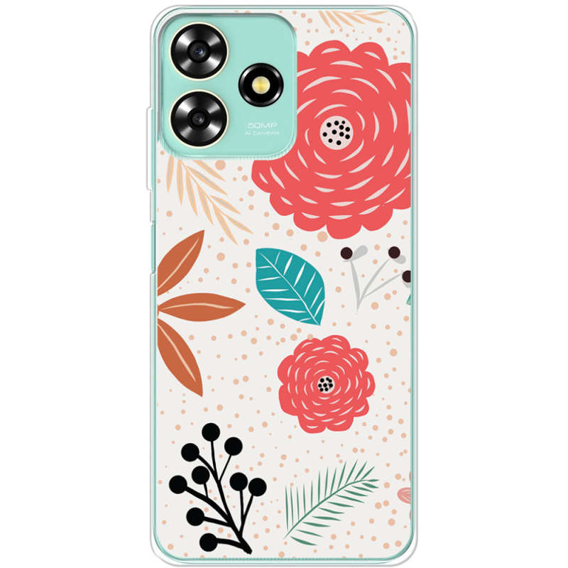 Чехол BoxFace ZTE Blade A73 4G Line Flowers