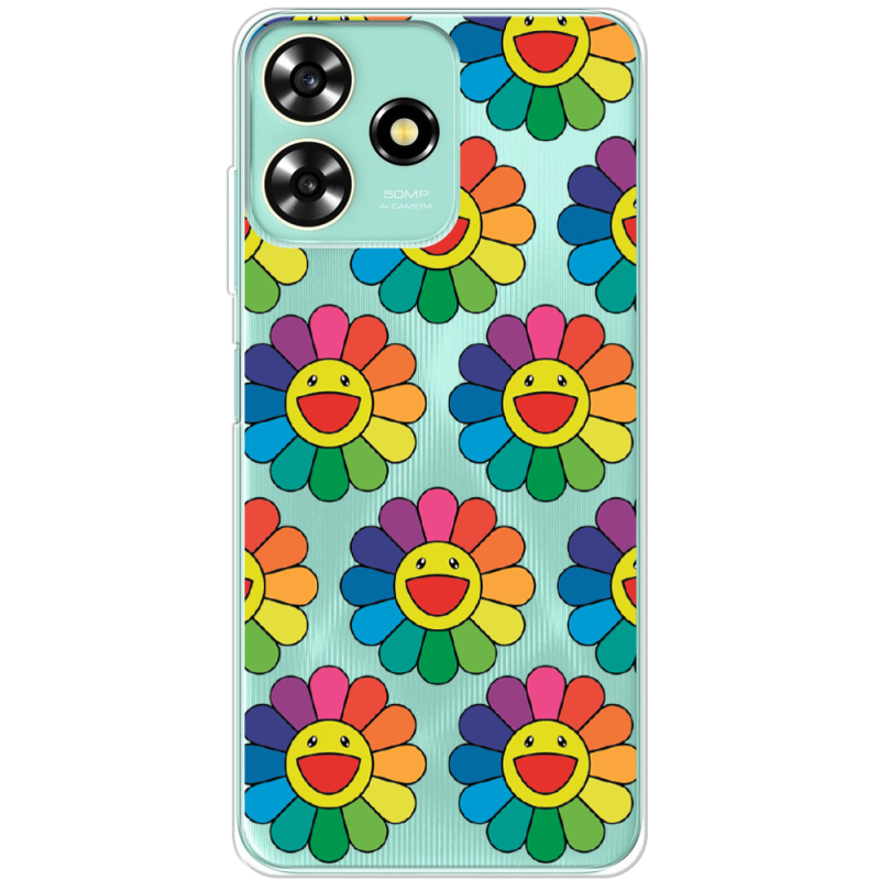 Прозрачный чехол BoxFace ZTE Blade A73 4G Hippie Flowers