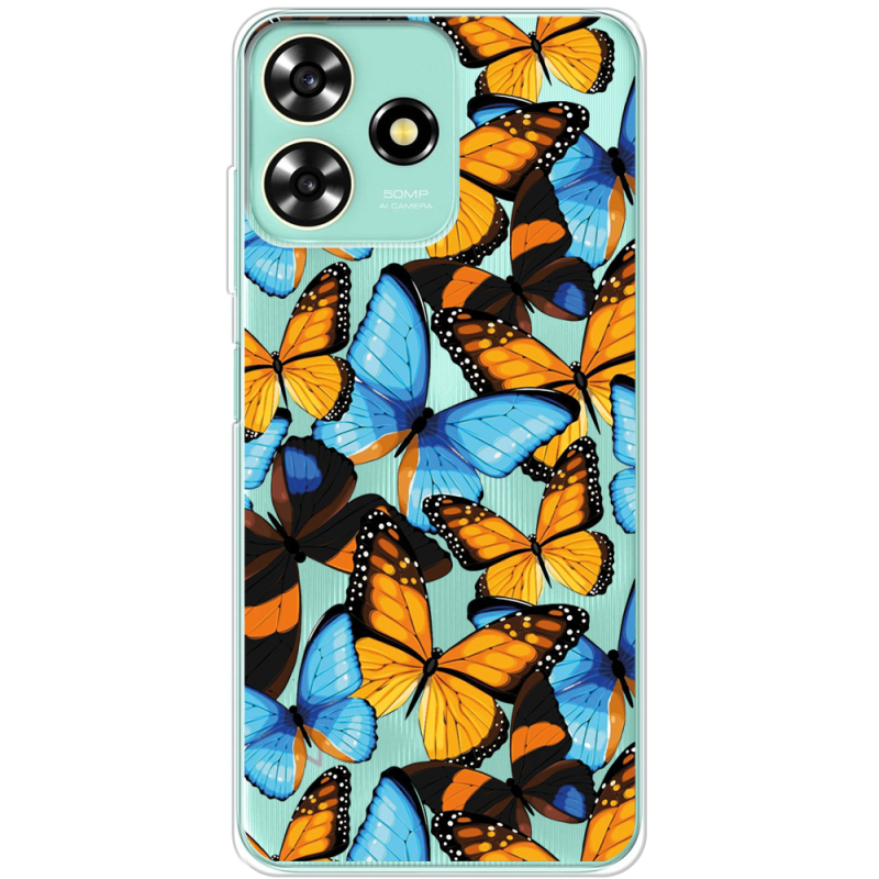 Прозрачный чехол BoxFace ZTE Blade A73 4G Butterfly Morpho