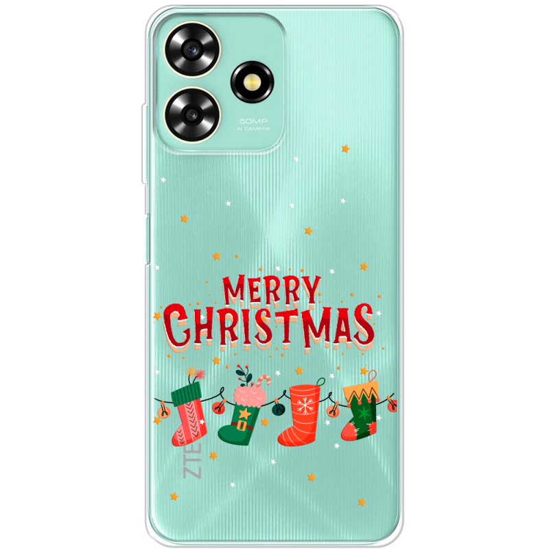 Прозрачный чехол BoxFace ZTE Blade A73 4G Merry Christmas