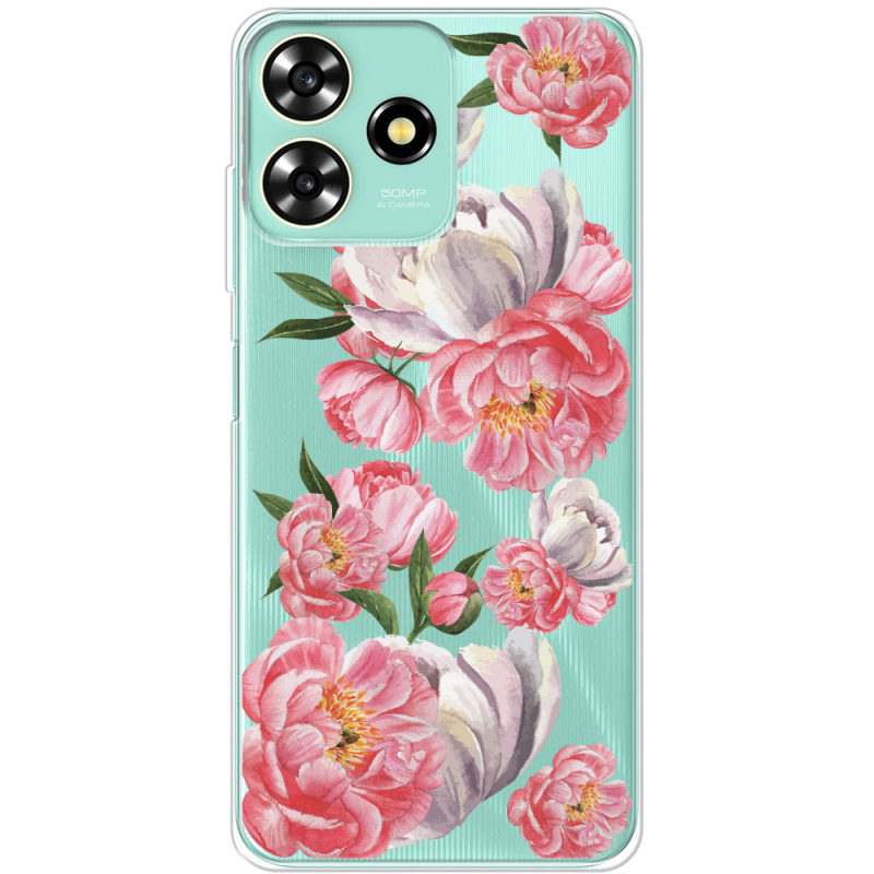 Прозрачный чехол BoxFace ZTE Blade A73 4G Peony Watercolor Style