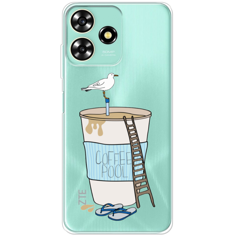 Прозрачный чехол BoxFace ZTE Blade A73 4G Segull in Cofee Pool