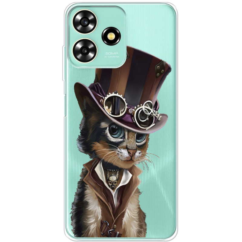 Прозрачный чехол BoxFace ZTE Blade A73 4G Steampunk Cat