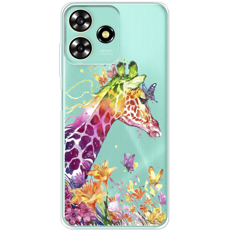 Прозрачный чехол BoxFace ZTE Blade A73 4G Colorful Giraffe