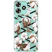 Прозрачный чехол BoxFace ZTE Blade A73 4G Cotton flowers