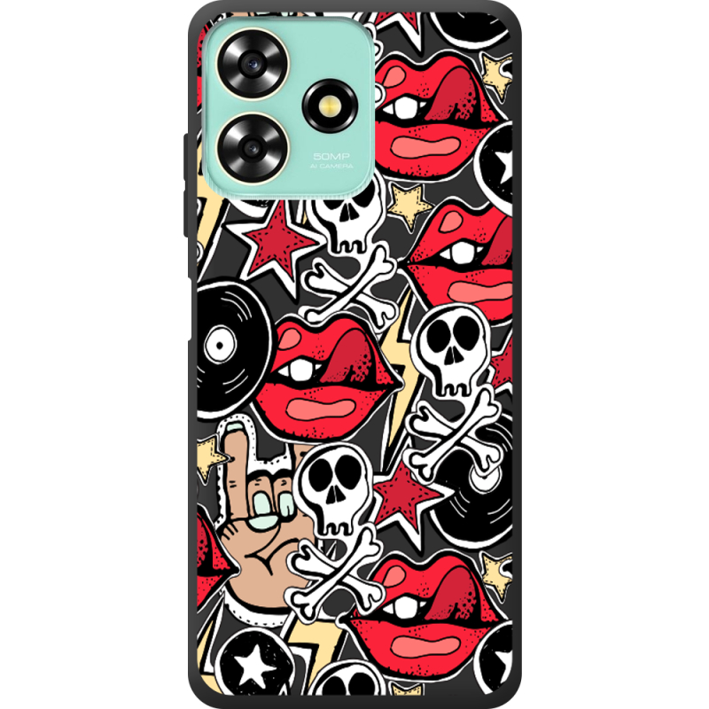 Черный чехол BoxFace ZTE Blade A73 4G Rock Graffiti