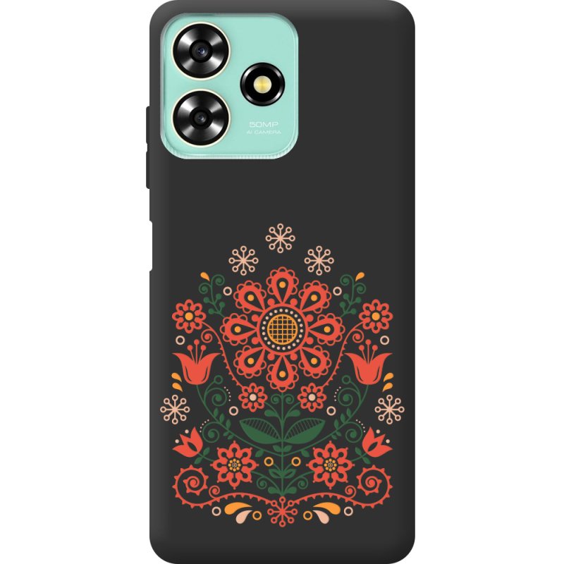 Черный чехол BoxFace ZTE Blade A73 4G Ukrainian Ornament