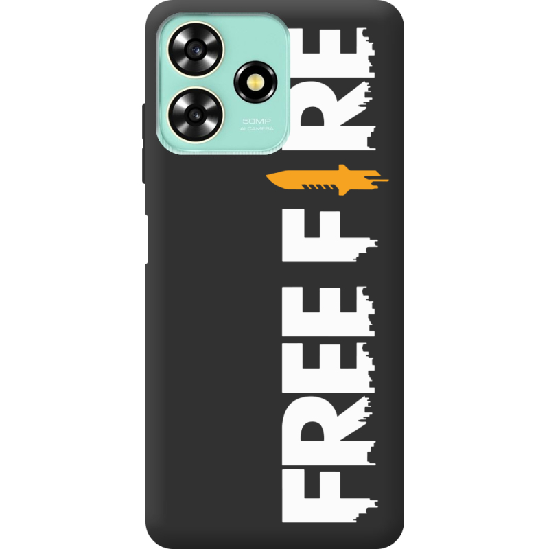 Черный чехол BoxFace ZTE Blade A73 4G Free Fire White Logo