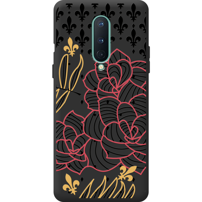 Черный чехол BoxFace OnePlus 8 FranceFlowers