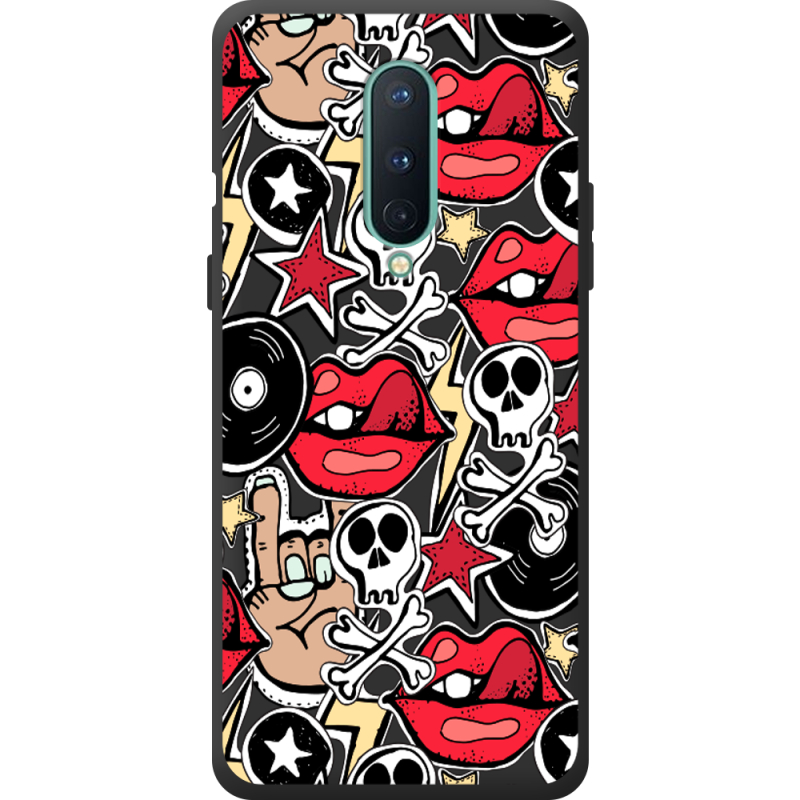 Черный чехол BoxFace OnePlus 8 Rock Graffiti