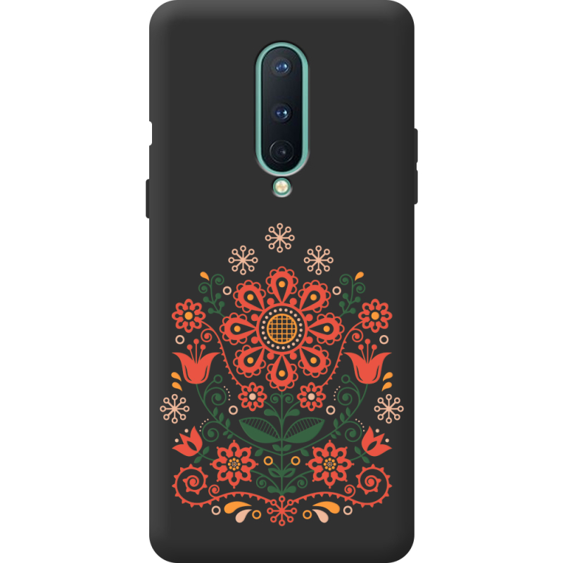 Черный чехол BoxFace OnePlus 8 Ukrainian Ornament