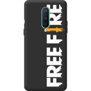 Черный чехол BoxFace OnePlus 8 Free Fire White Logo
