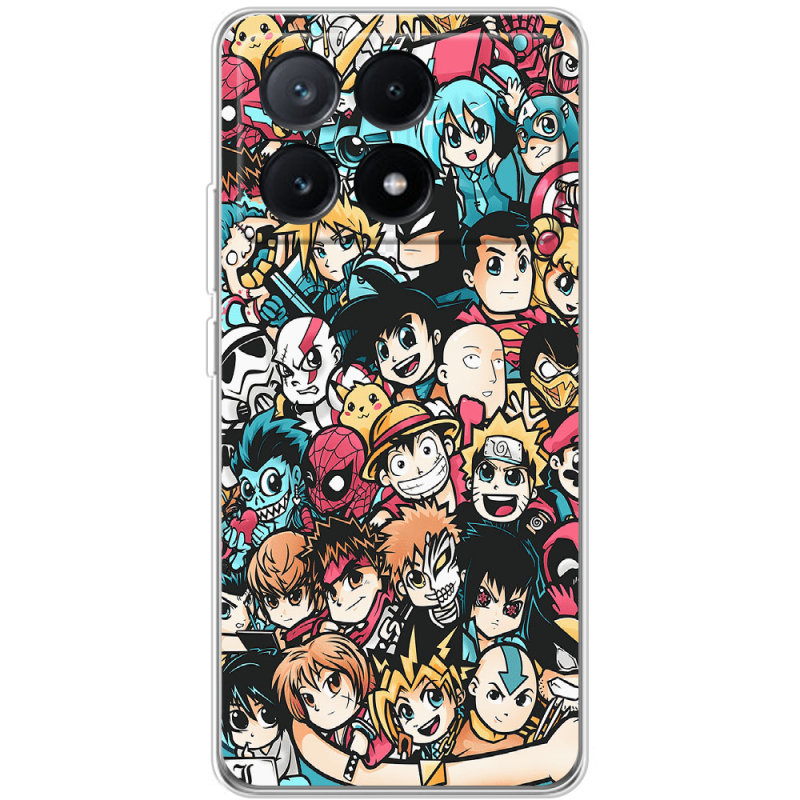 Чехол BoxFace Xiaomi Poco X6 Pro 5G Anime Stickers