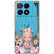 Прозрачный чехол BoxFace Xiaomi Poco X6 Pro 5G Blue Hair