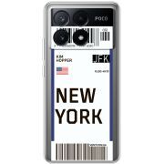Прозрачный чехол BoxFace Xiaomi Poco X6 Pro 5G Ticket New York