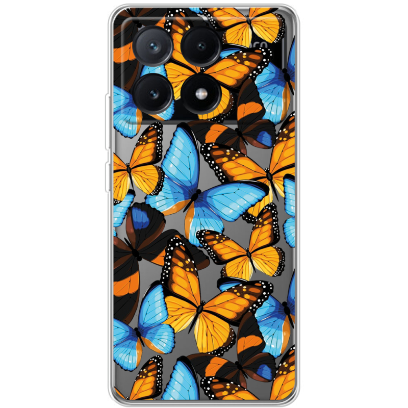 Прозрачный чехол BoxFace Xiaomi Poco X6 Pro 5G Butterfly Morpho