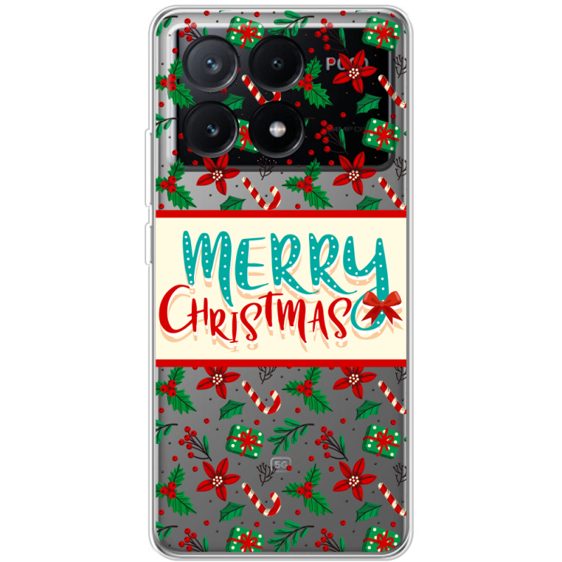 Прозрачный чехол BoxFace Xiaomi Poco X6 Pro 5G Vintage Christmas Pattern