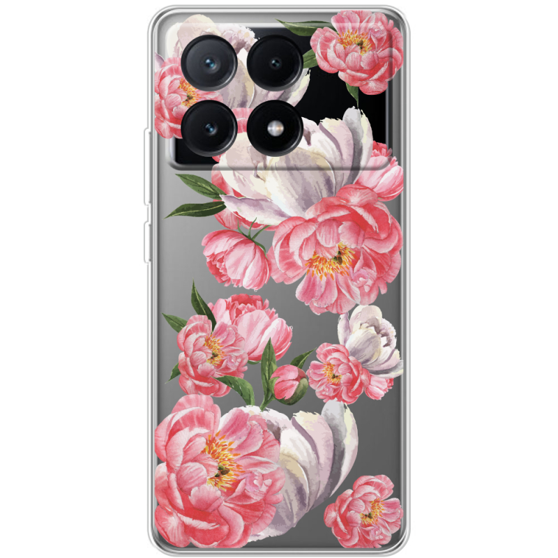 Прозрачный чехол BoxFace Xiaomi Poco X6 Pro 5G Peony Watercolor Style