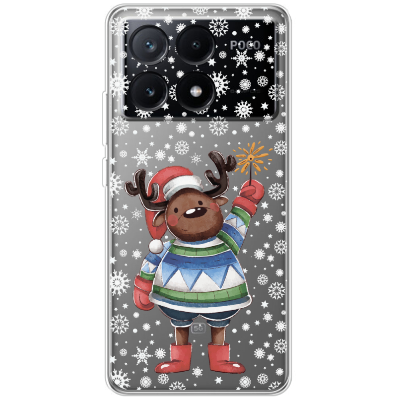 Прозрачный чехол BoxFace Xiaomi Poco X6 Pro 5G Christmas Deer with Snow