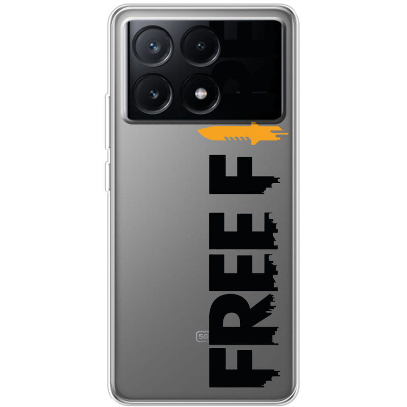 Прозрачный чехол BoxFace Xiaomi Poco X6 Pro 5G Free Fire Black Logo