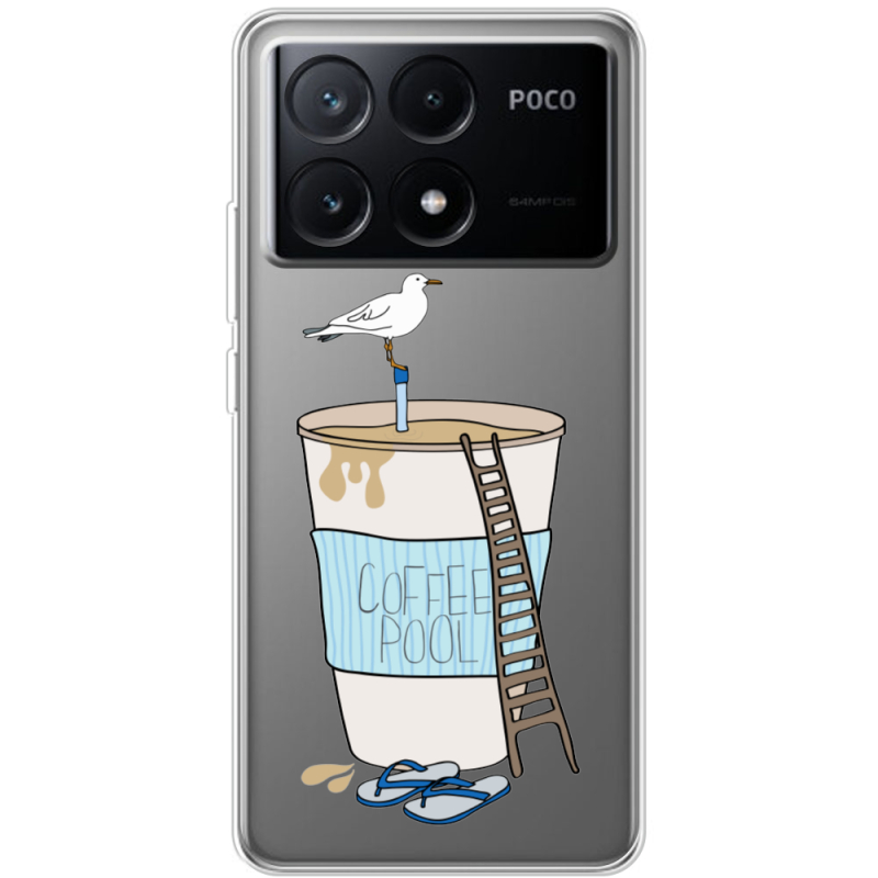 Прозрачный чехол BoxFace Xiaomi Poco X6 Pro 5G Segull in Cofee Pool