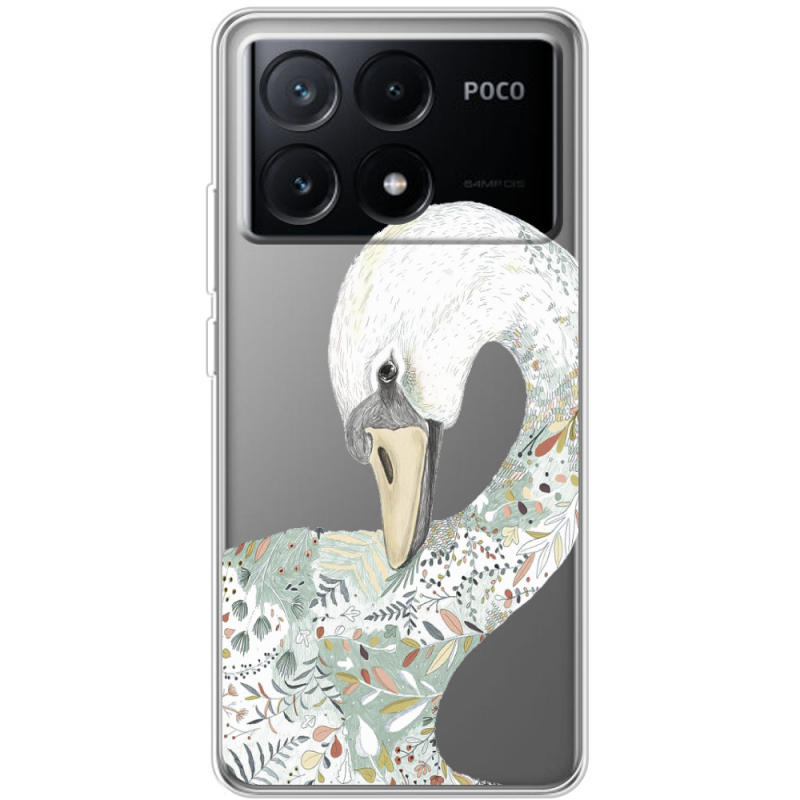 Прозрачный чехол BoxFace Xiaomi Poco X6 Pro 5G Swan