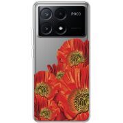 Прозрачный чехол BoxFace Xiaomi Poco X6 Pro 5G Red Poppies