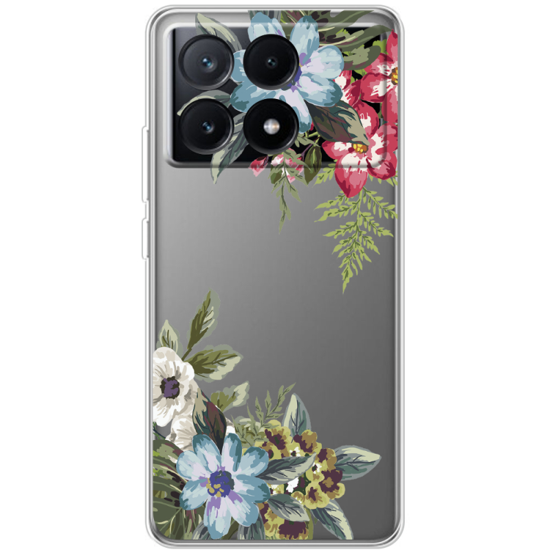 Прозрачный чехол BoxFace Xiaomi Poco X6 Pro 5G Floral