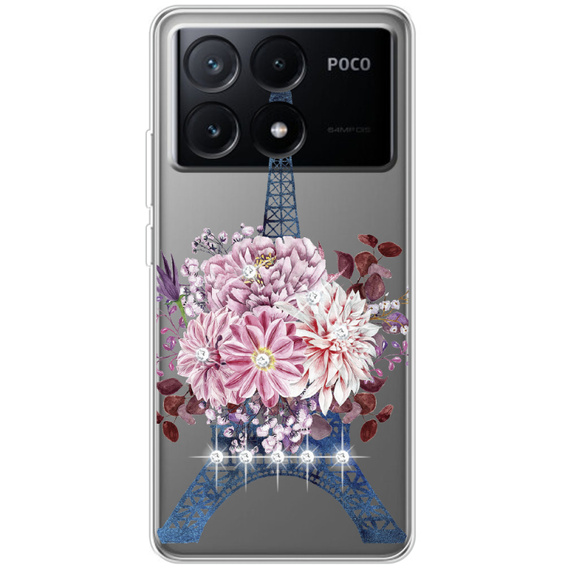 Чехол со стразами Xiaomi Poco X6 Pro 5G Eiffel Tower