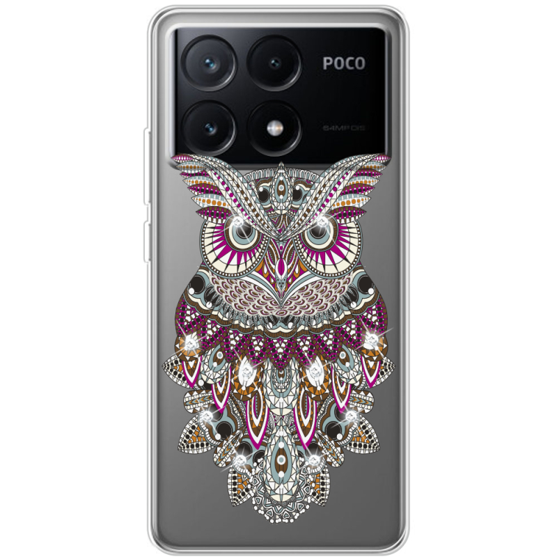 Чехол со стразами Xiaomi Poco X6 Pro 5G Owl