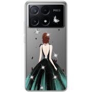 Чехол со стразами Xiaomi Poco X6 Pro 5G Girl in the green dress