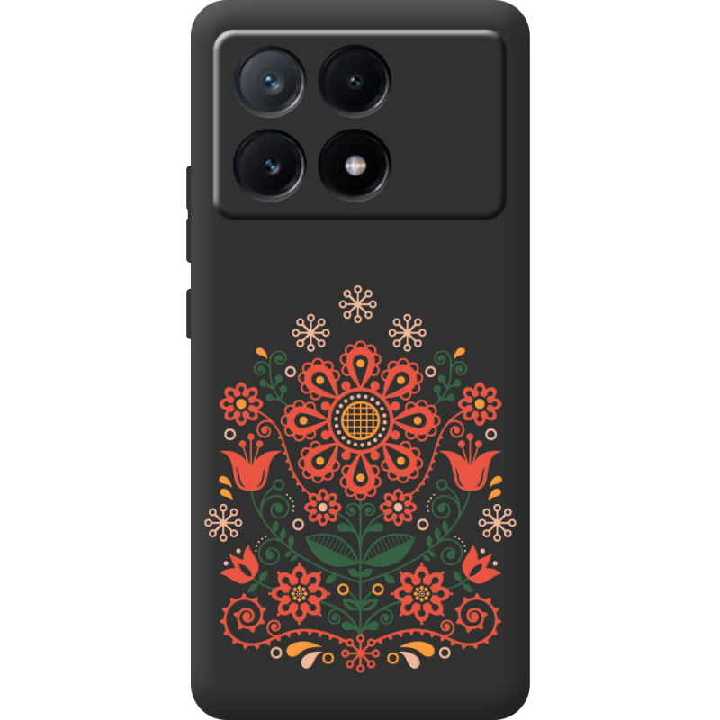 Черный чехол BoxFace Poco X6 Pro 5G Ukrainian Ornament