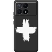 Черный чехол BoxFace Poco X6 Pro 5G Білий хрест ЗСУ