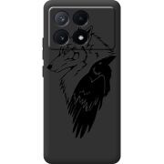 Черный чехол BoxFace Poco X6 Pro 5G Wolf and Raven