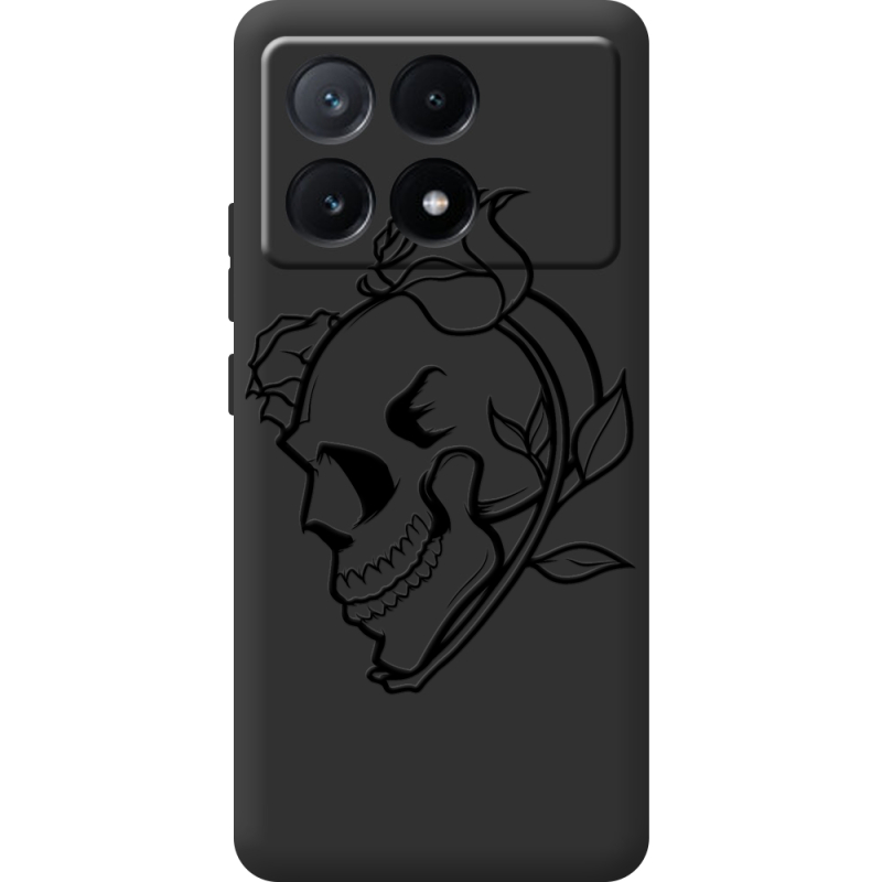 Черный чехол BoxFace Poco X6 Pro 5G Skull and Roses