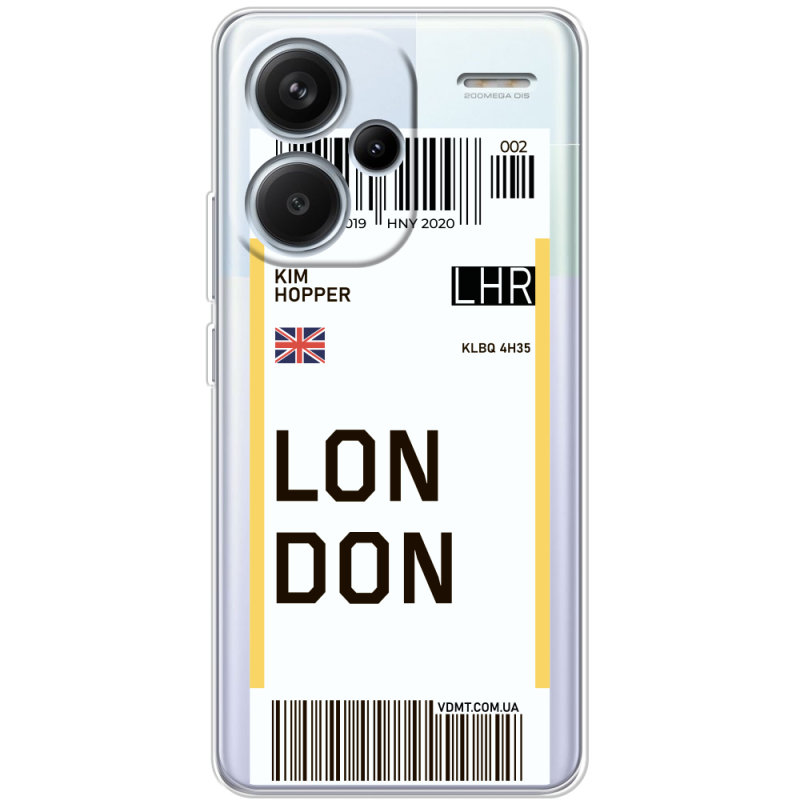 Прозрачный чехол BoxFace Xiaomi Redmi Note 13 Pro Plus 5G Ticket London